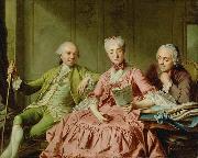 Jacques Charlier Presumed Portrait of the Duc de Choiseul and Two Companions oil on canvas